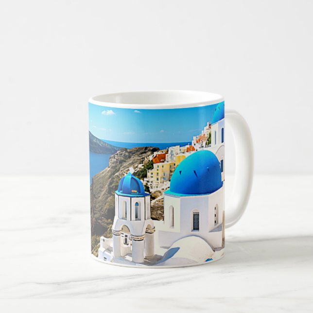 Santorini Greece Coffee Mug (Front Right)