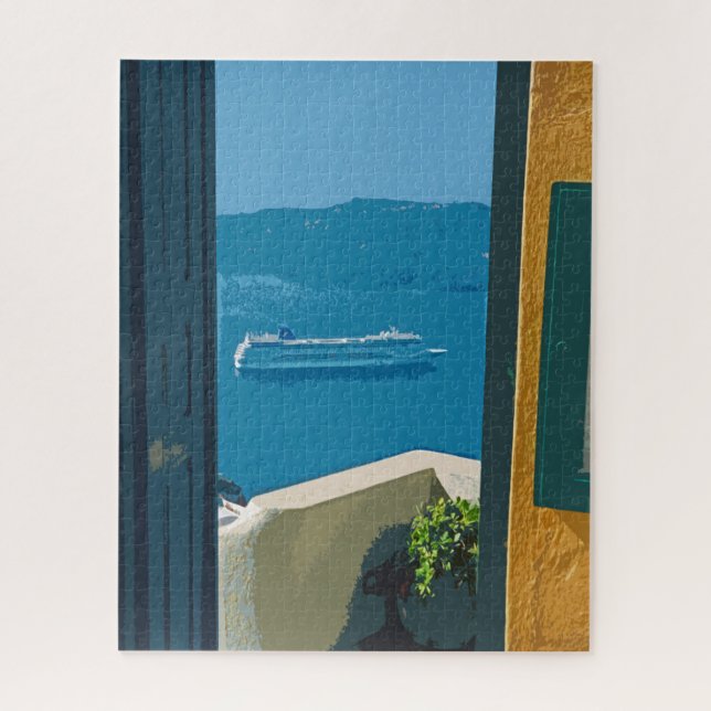 Santorini, Greece cruise ship Jigsaw Puzzle (Vertical)