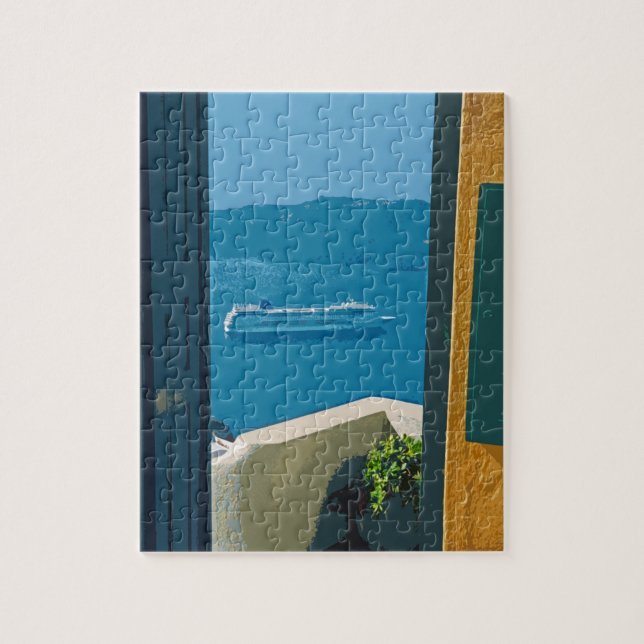 Santorini, Greece cruise ship Jigsaw Puzzle (Vertical)