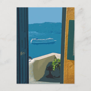 Santorini, Greece cruise ship Postcard