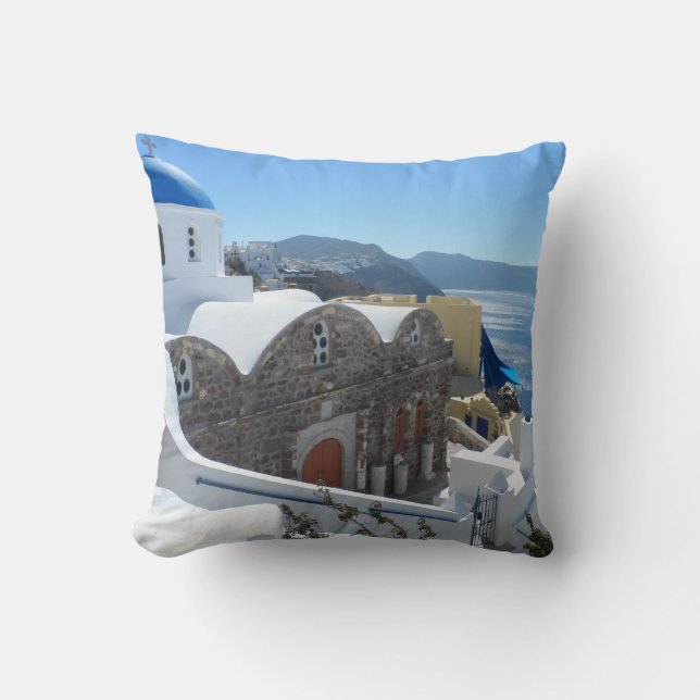 Santorini, Greece Cushion (Front)