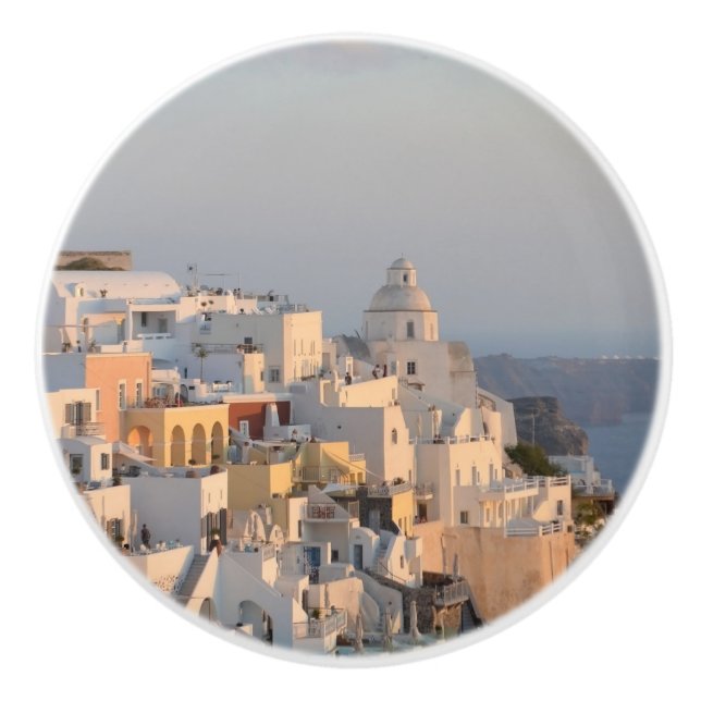 Santorini Greece Dresser Knob (Front)