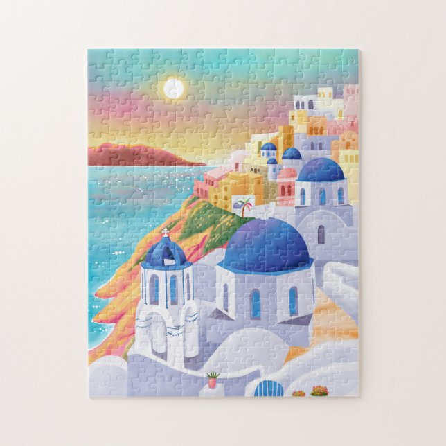Santorini Greece Europe Art Destination Travel Jigsaw Puzzle (Vertical)