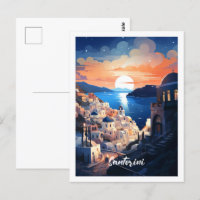 Santorini Greece Famous Vintage Travel Place