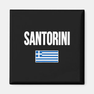 Santorini Greece Greek Flag Souvenir Vacation Magnet