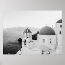 Santorini Greece Iconic Domed Churches Sea View