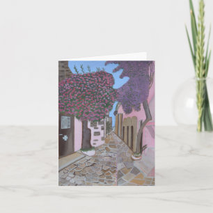 Santorini, Greece invitation folded card