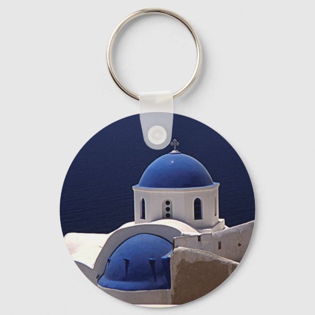 Santorini Greece Island Key Chain (Front)