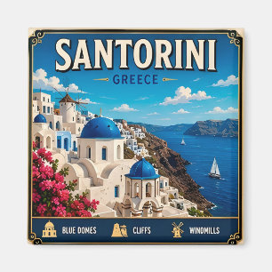 🏝️ Santorini Greece Island Travel Keepsake Gift  Magnet