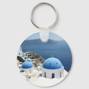 Santorini Greece Key Ring