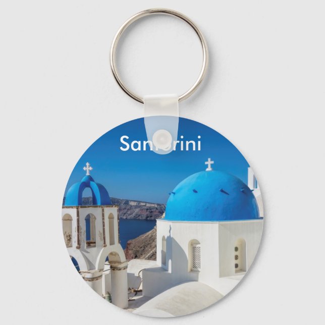Santorini Greece Key Ring (Front)
