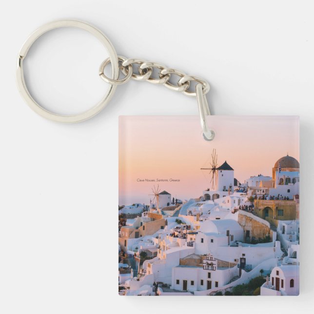 Santorini, Greece, Key Ring (Front)