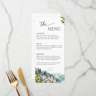 Santorini Greece Lemon Wedding Destination Summer Menu