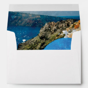 Santorini, Greece lined invitation envelopes