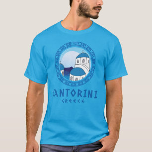Santorini, Greece Men's Teal T-Shirt
