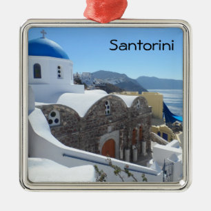 Santorini, Greece Metal Tree Decoration