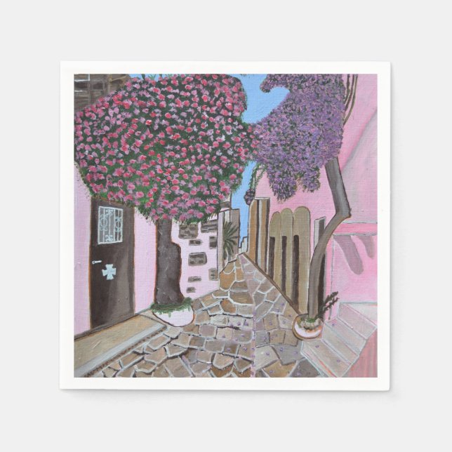 Santorini Greece napkins  (Front)