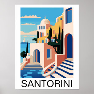 Santorini Greece Painting Poster