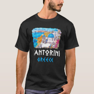 Santorini Greece Painting Souvenir 1 T-Shirt