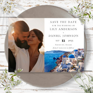 Santorini Greece Photo Destination Wedding Save The Date