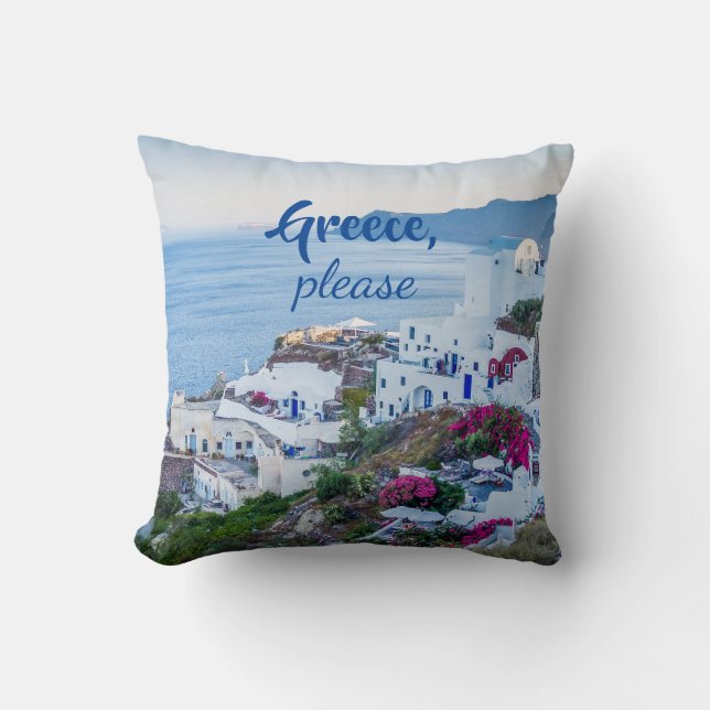Santorini/ Greece Please / Personalized Cushion (Front)