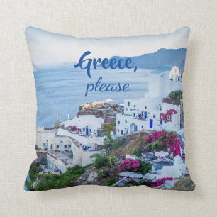 Santorini/ Greece Please / Personalized Cushion