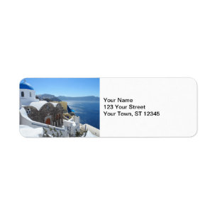 Santorini, Greece Return Address Label