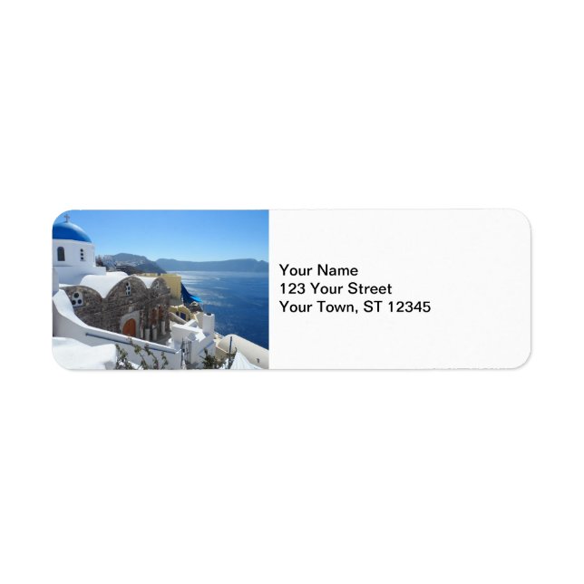 Santorini, Greece Return Address Label (Front)