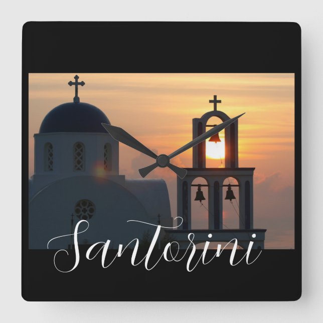 Santorini  Greece Square Wall Clock (Front)