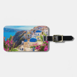 Santorini Greece stylised Luggage Tag