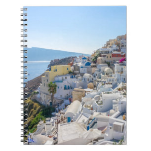 Santorini Greece -  sunny-summer day in Santorini Notebook