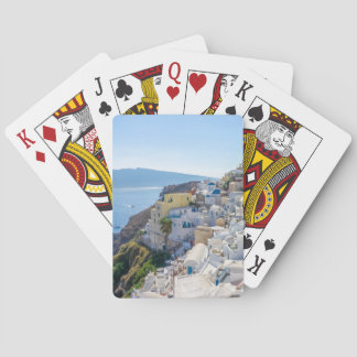 Santorini Greece - sunny-summer day in Santorini Playing Cards