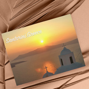 Santorini, Greece Sunset Postcard