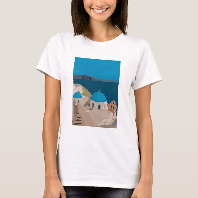 Santorini Greece T-Shirt (Front)