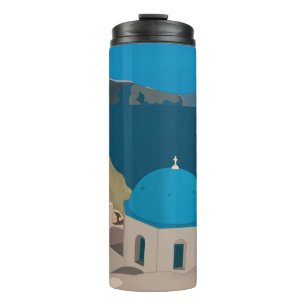 Santorini Greece Thermal Tumbler