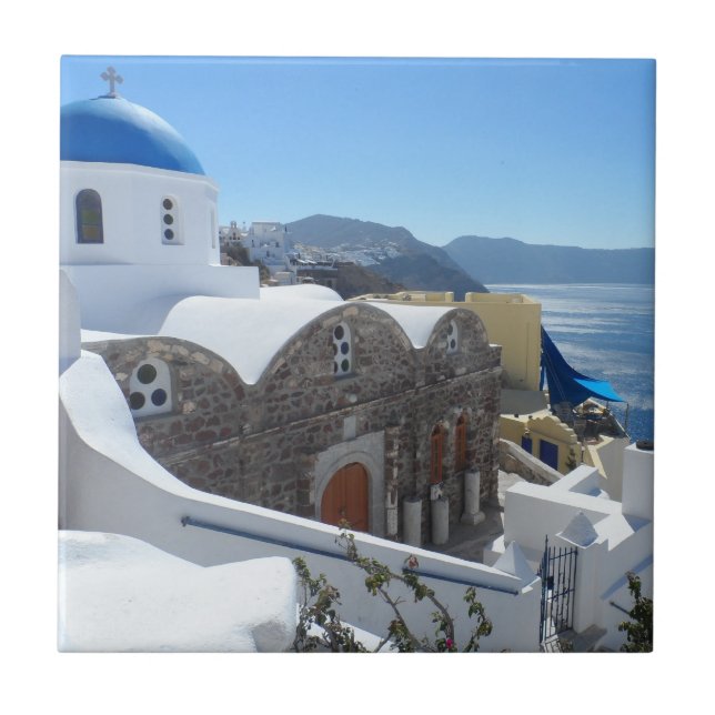 Santorini, Greece Tile (Front)