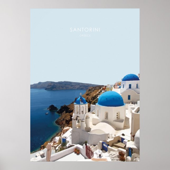 Santorini, Greece Travel Artwork Poster (Front)