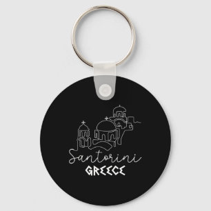 Santorini Greece Travel Destination Summer Family Key Ring