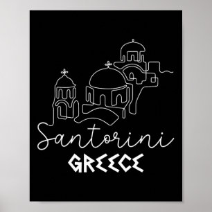 Santorini Greece Travel Destination Summer Family  Poster