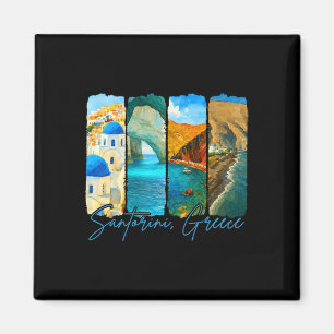 Santorini Greece Traveling Brushstroke Meet Me In Magnet