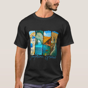 Santorini Greece Traveling Brushstroke Meet Me In  T-Shirt