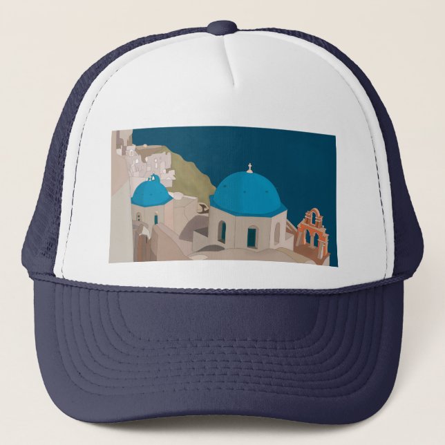 Santorini Greece Trucker Hat (Front)