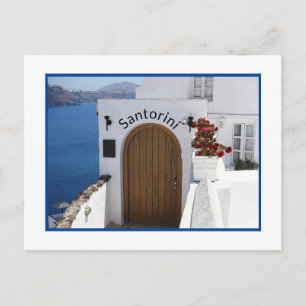 SANTORINI, GREECE/ TYPICAL WHITE ARCHITECTURE/SEA  POSTCARD
