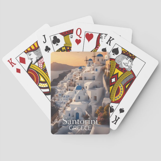Santorini, Greece: Unforgettable Vacation Paradise Playing Cards (Back)