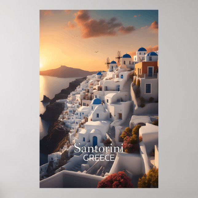 Santorini, Greece: Unforgettable Vacation Paradise Poster (Front)