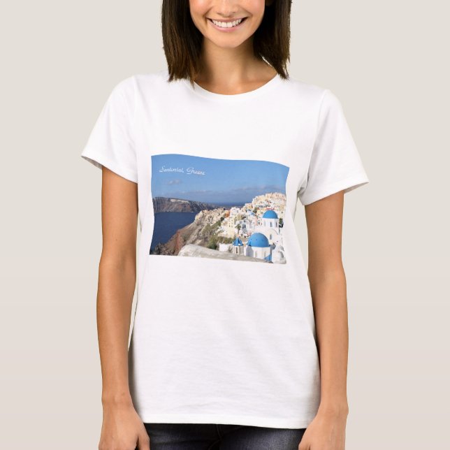Santorini, Greece, Village of Oia, Photography T-Shirt (Front)