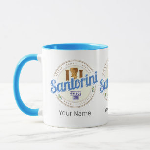 Santorini Greece Vintage Aegean Cyclades Island Mug