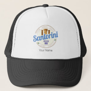 Santorini Greece Vintage Aegean Cyclades Island Trucker Hat