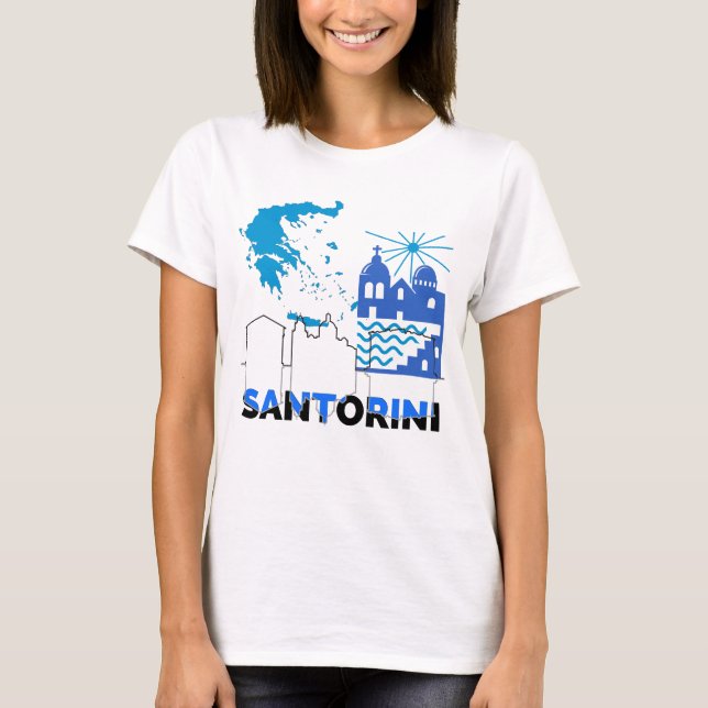 Santorini Greece.w T-Shirt (Front)