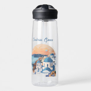 Santorini, Greece Water Bottle